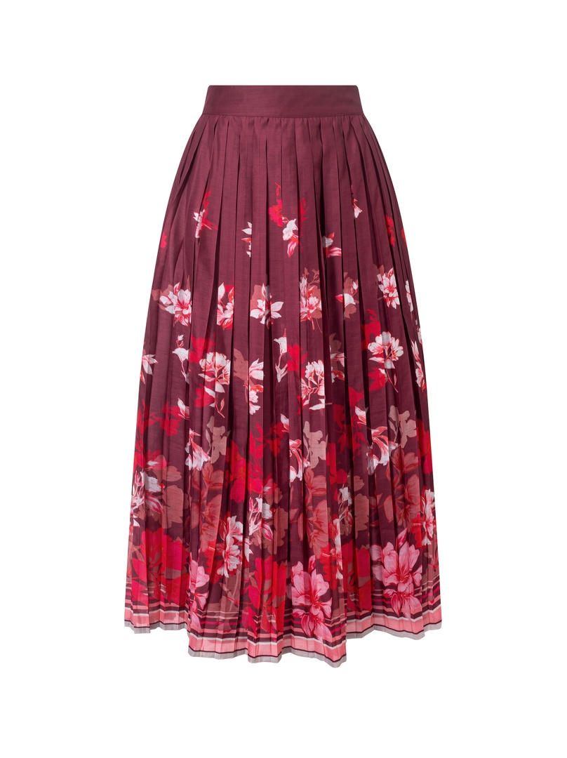 Printed pleats skirt