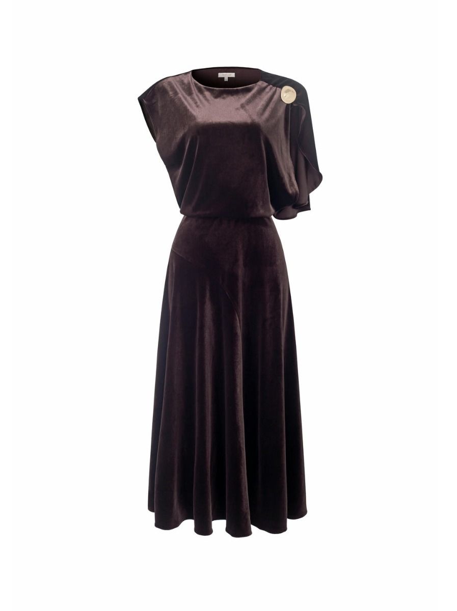 metallic buckle detail dress