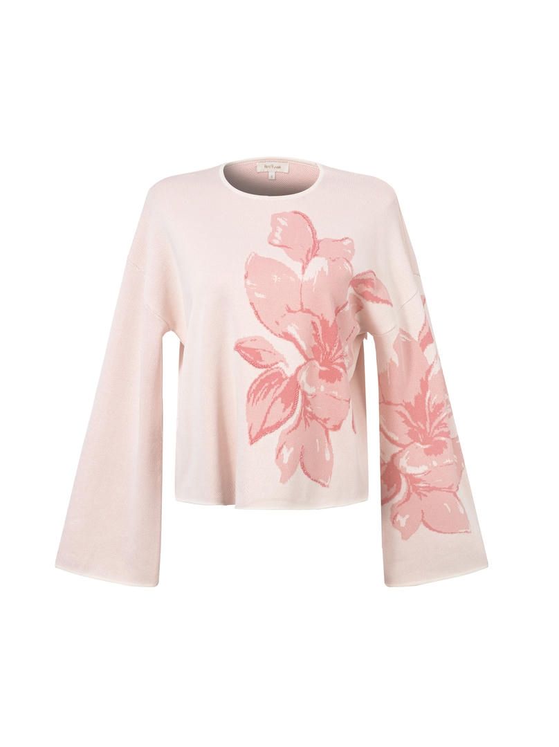 Jacquard floral pullover