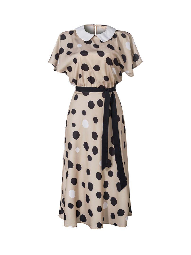 Polka dot collared dress