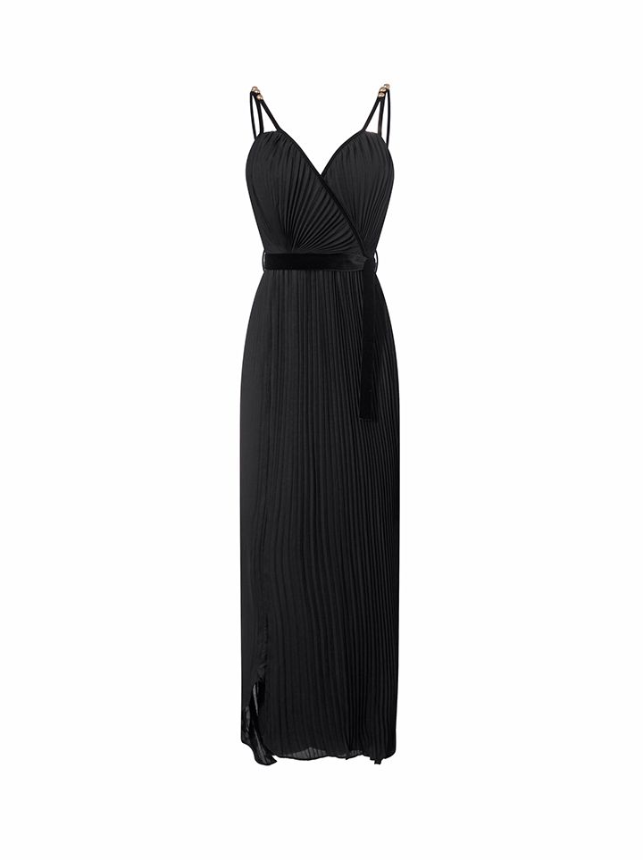 Pleated chiffon dress