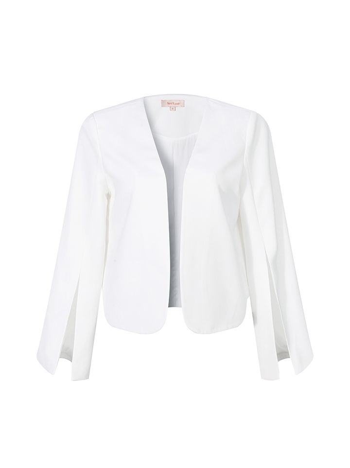 flared sleeves white blazer