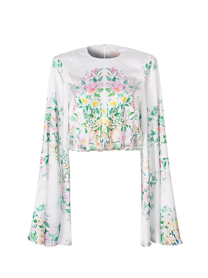 Printed cape sleeve top