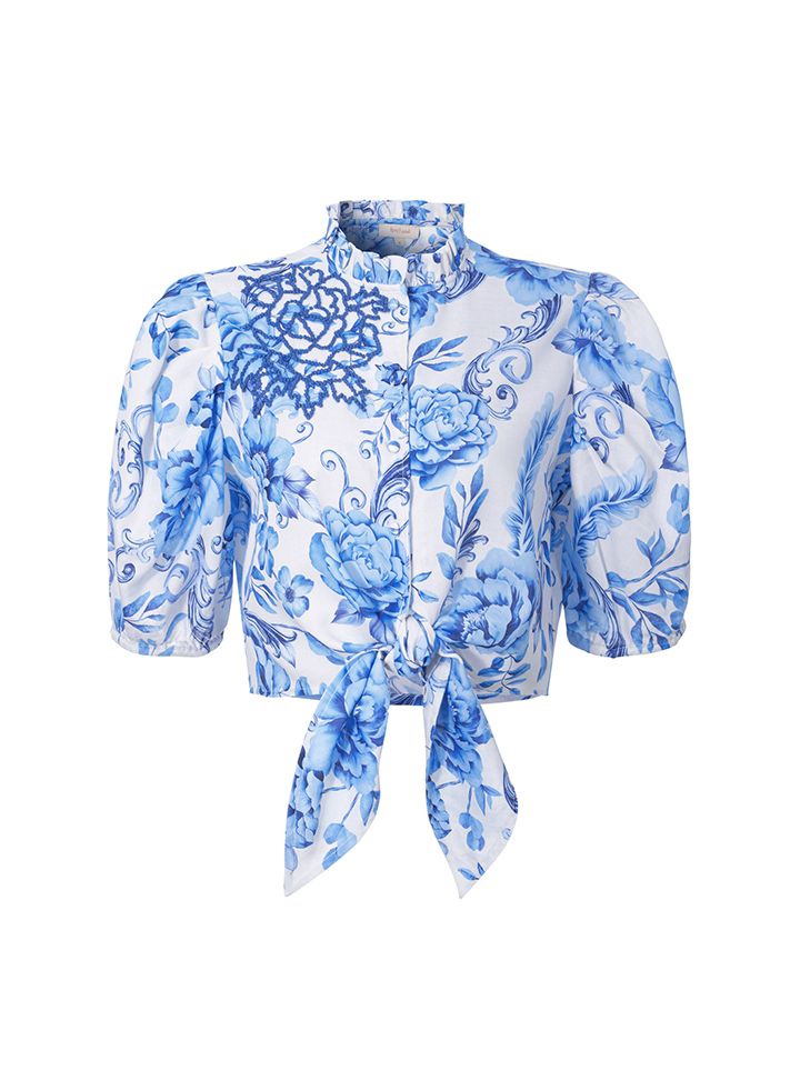 Puffed Sleeves Printed Top