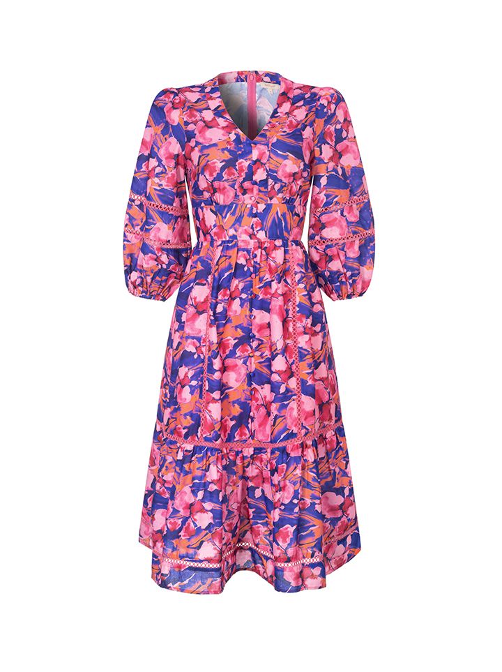 Buttoned Floral Dress