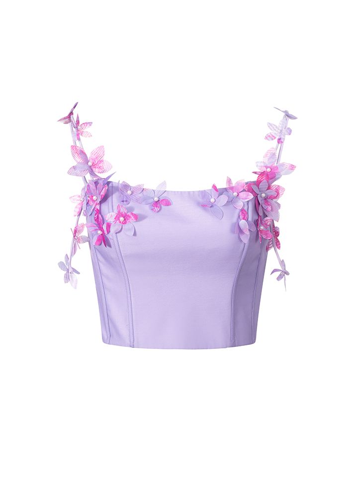 3D flowers straps top