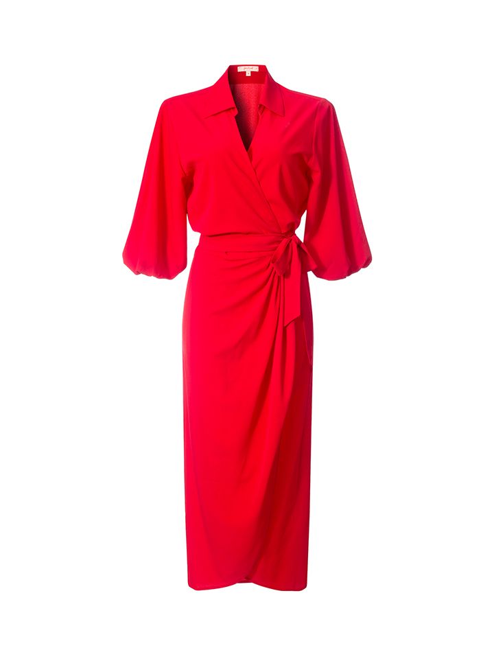 Red wrap dress