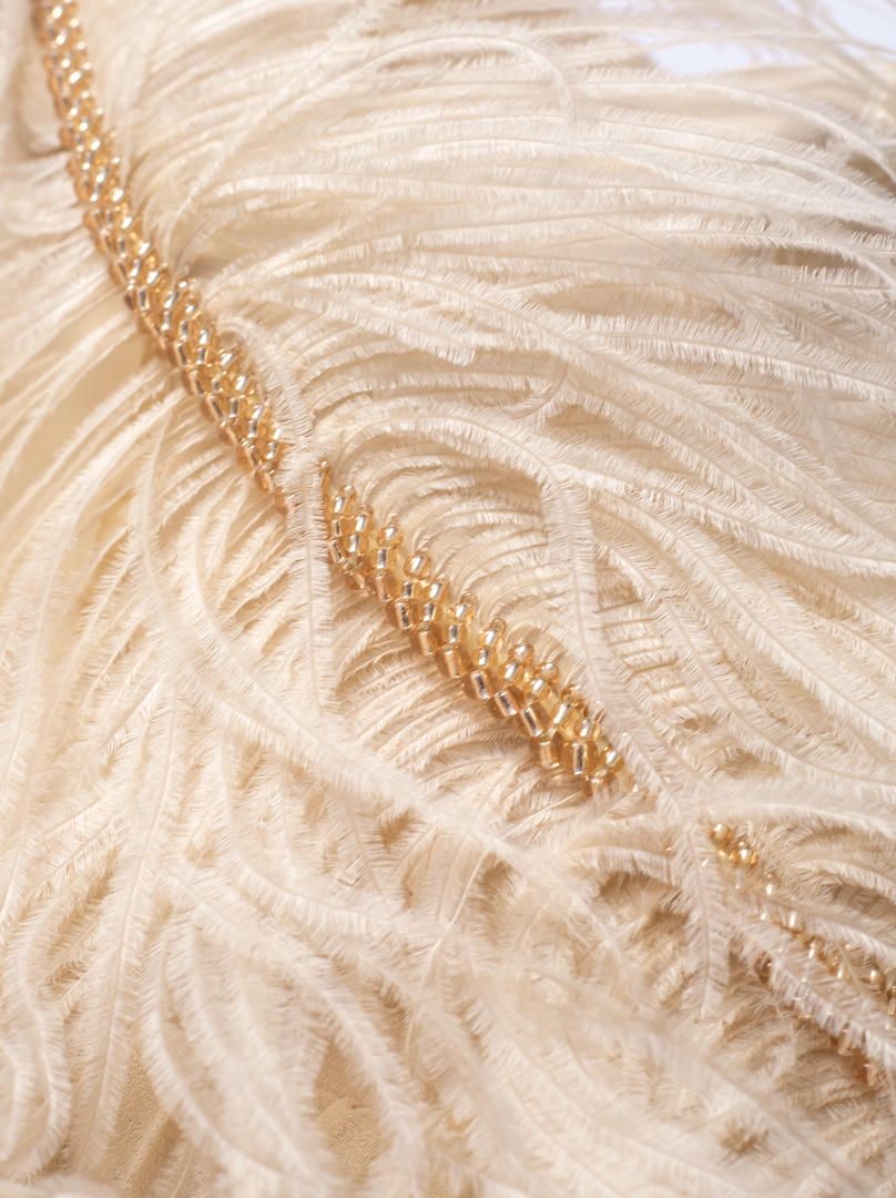 Feather details dress