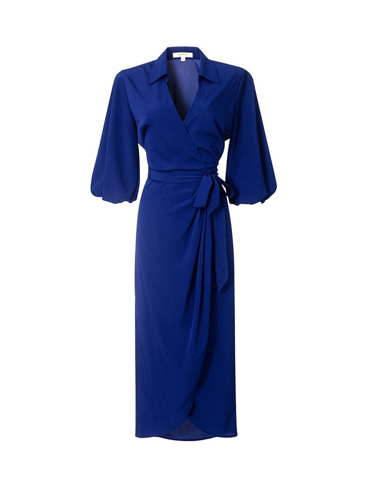 Blue wrap dress