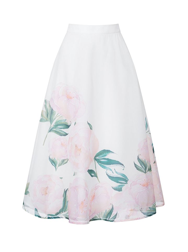 Printed organza skirt