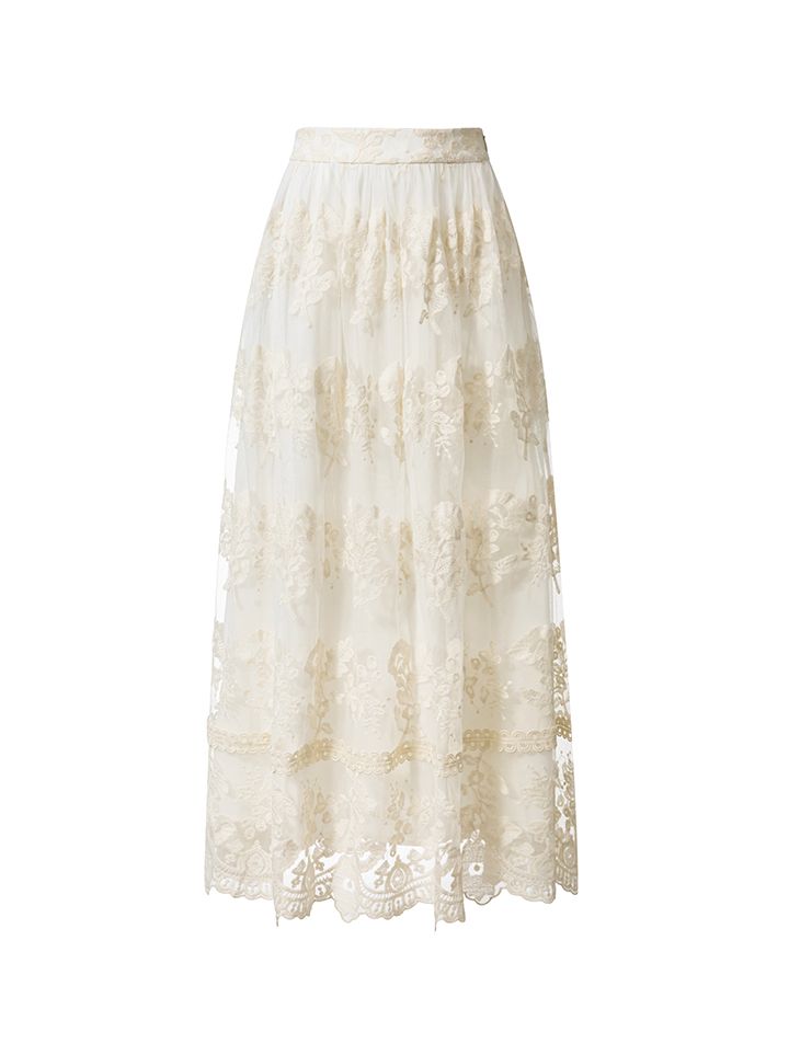 Lace midi skirt