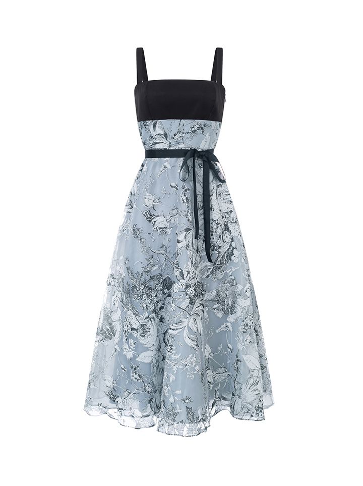 printed organza dress