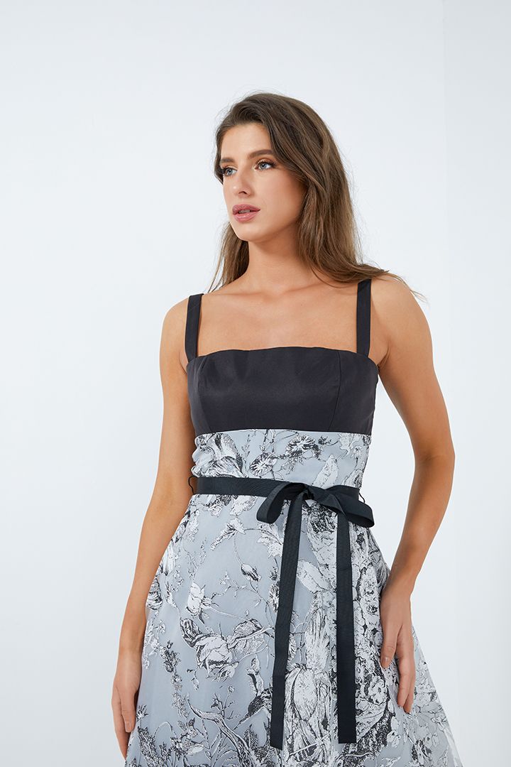 printed organza dress