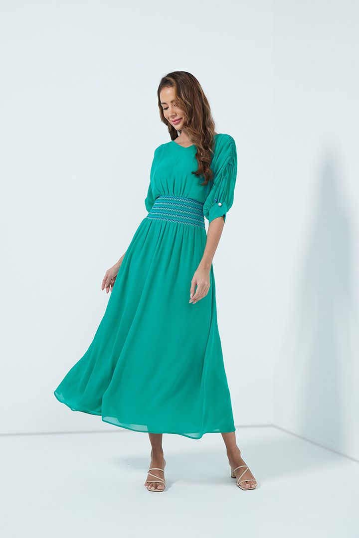 Wide styling waist dress