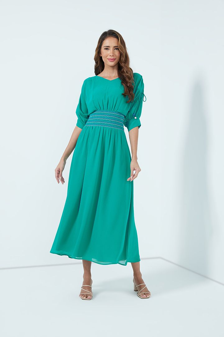 Wide styling waist dress