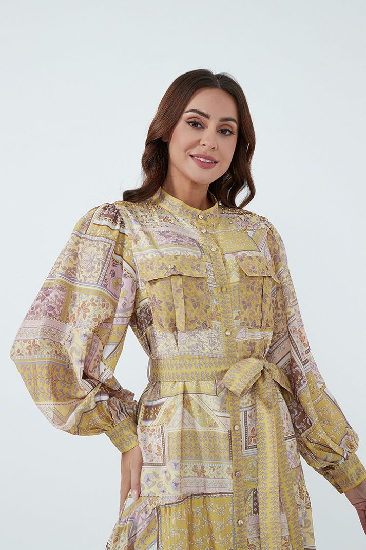 Shirt printed dress