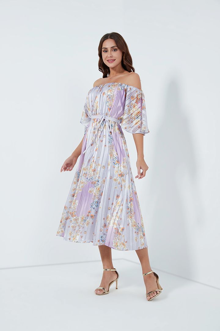 Pleated floral dress