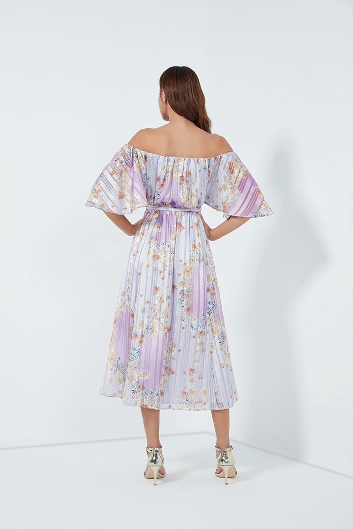 Pleated floral dress