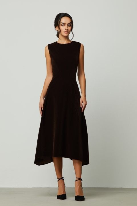 Fit and flare velvet dress | femi9