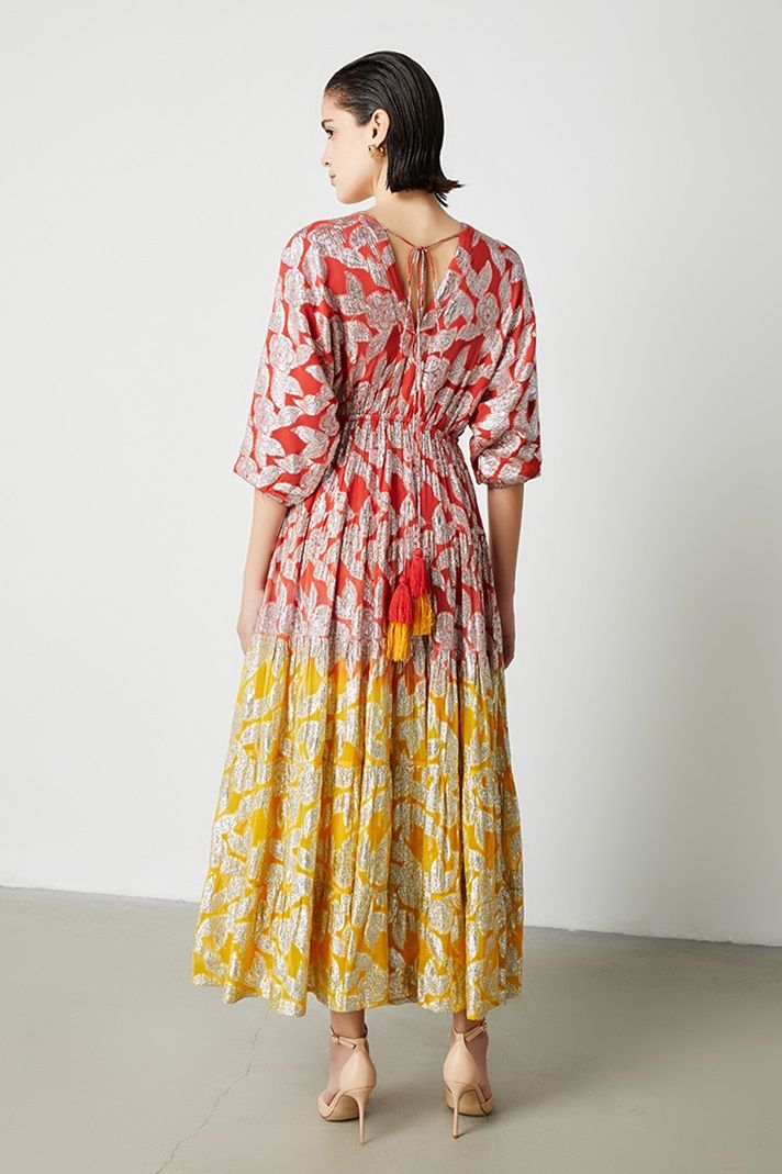 Brocade gradian color dress