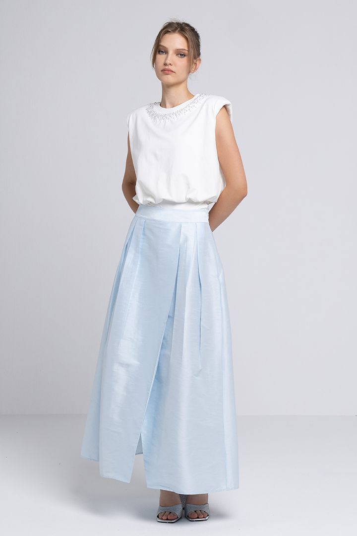 Overlapping high waist skirt