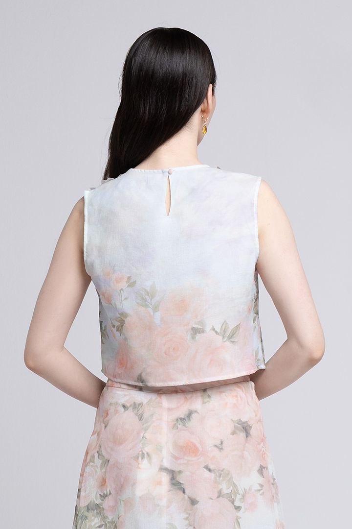 Floral appliqué top