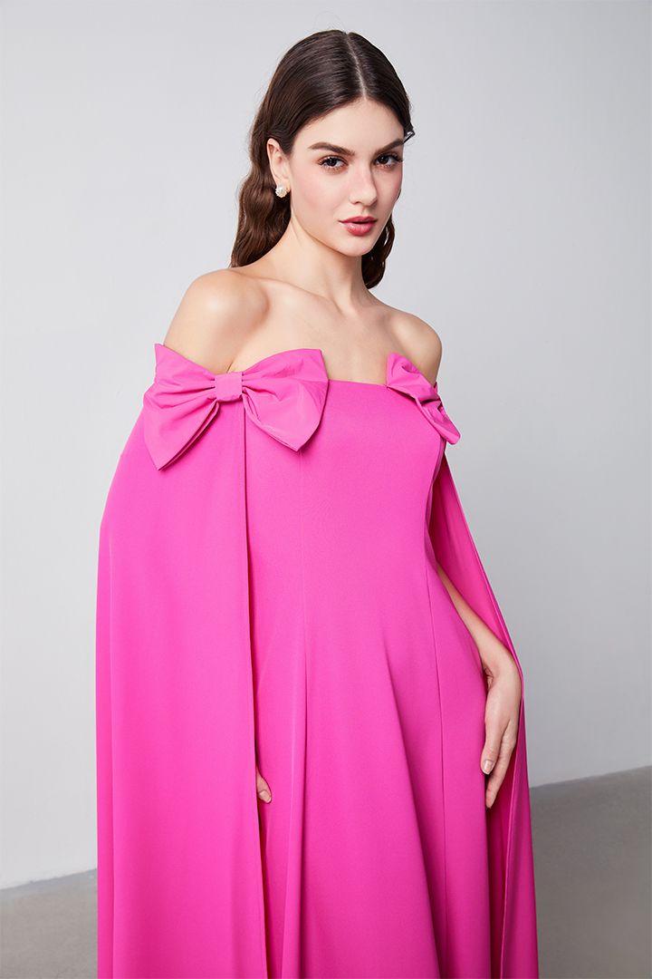 Off-shoulder bows dress