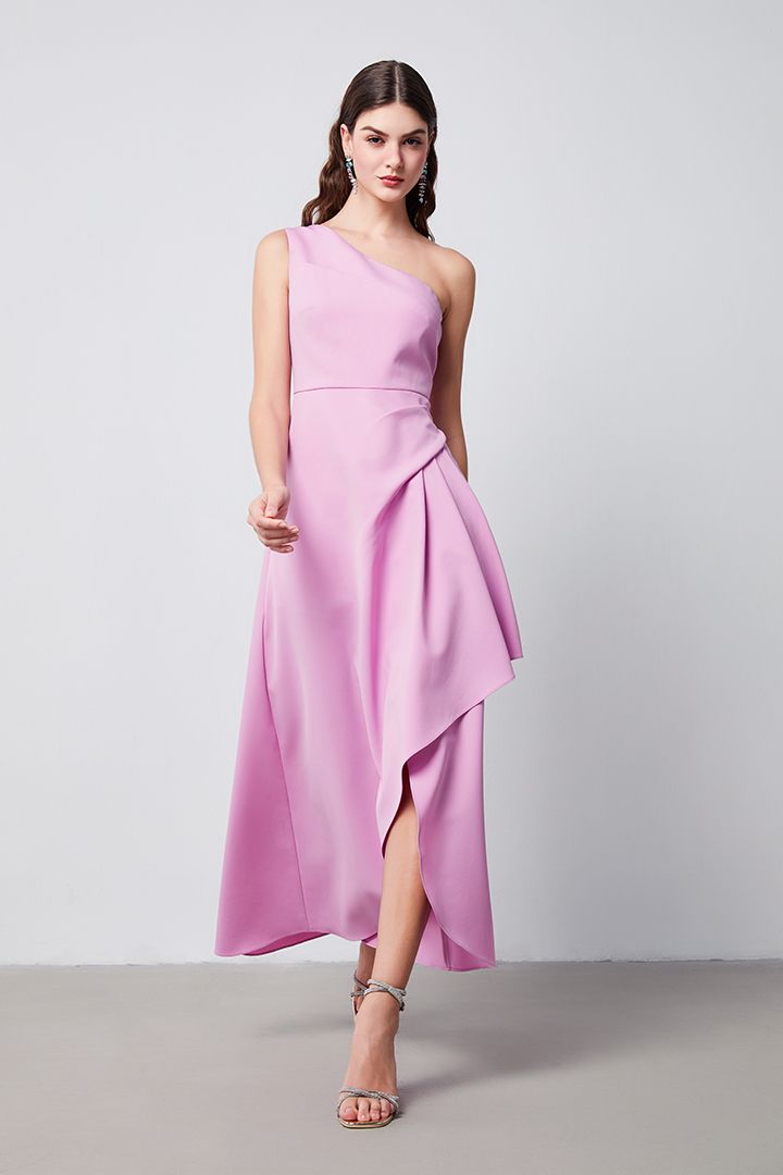 asymmetrical drape dress