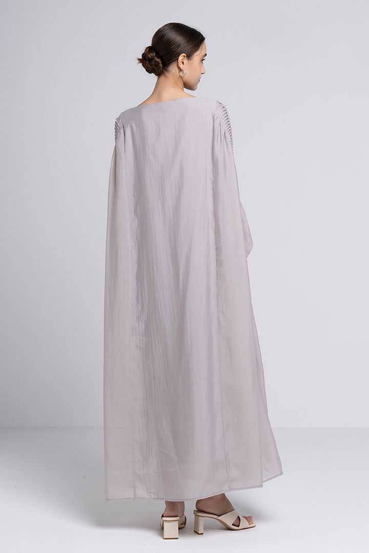 cold shoulder with pleats kaftan