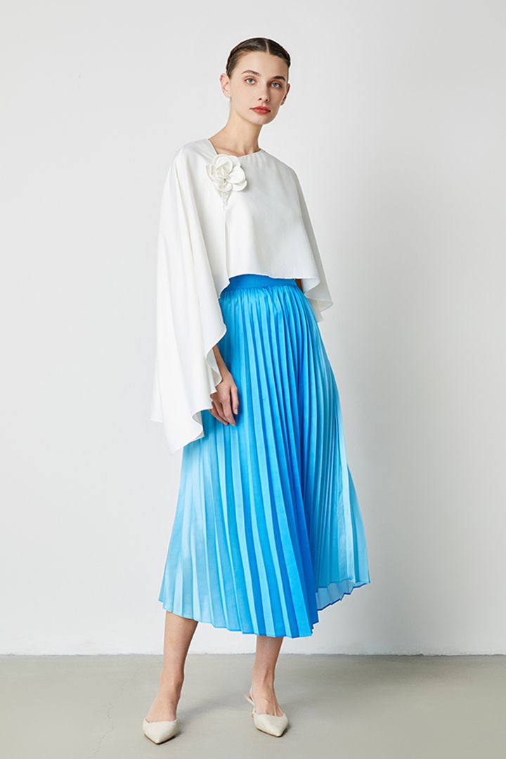 Crepe Pleated Skirt