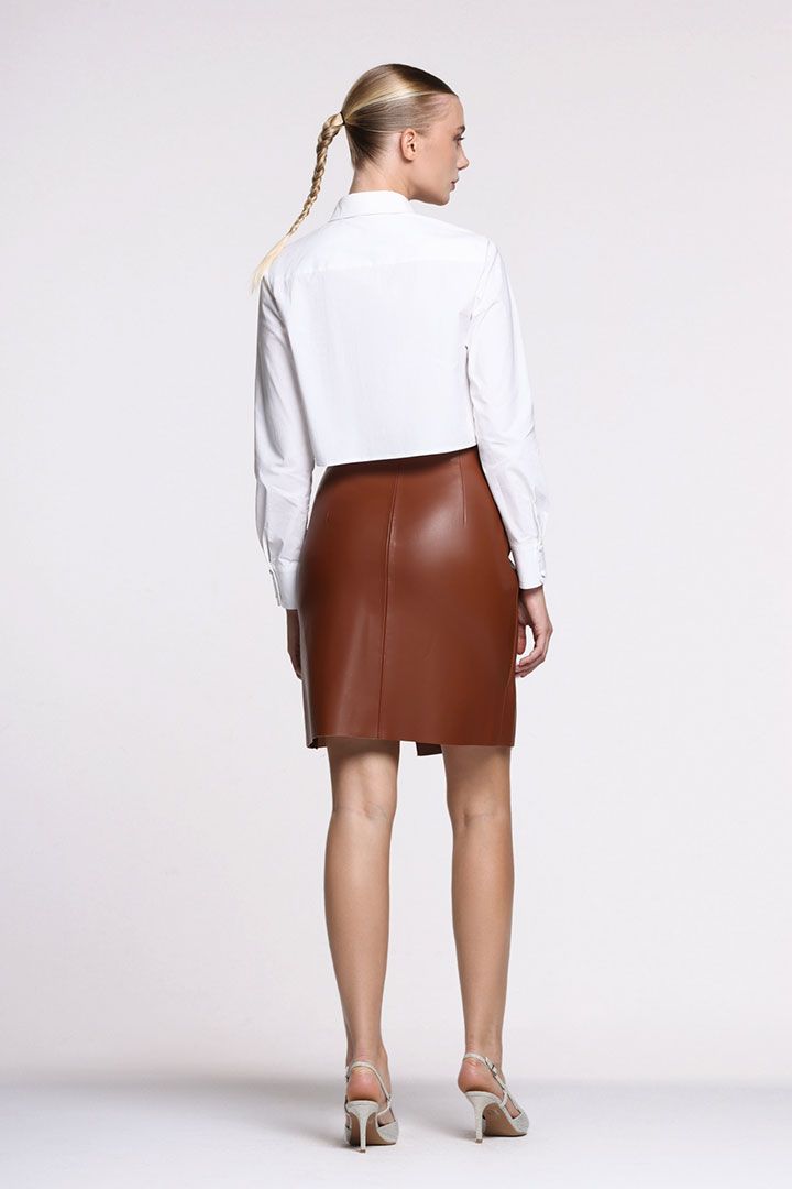 Asymmetrical Leather Skirt