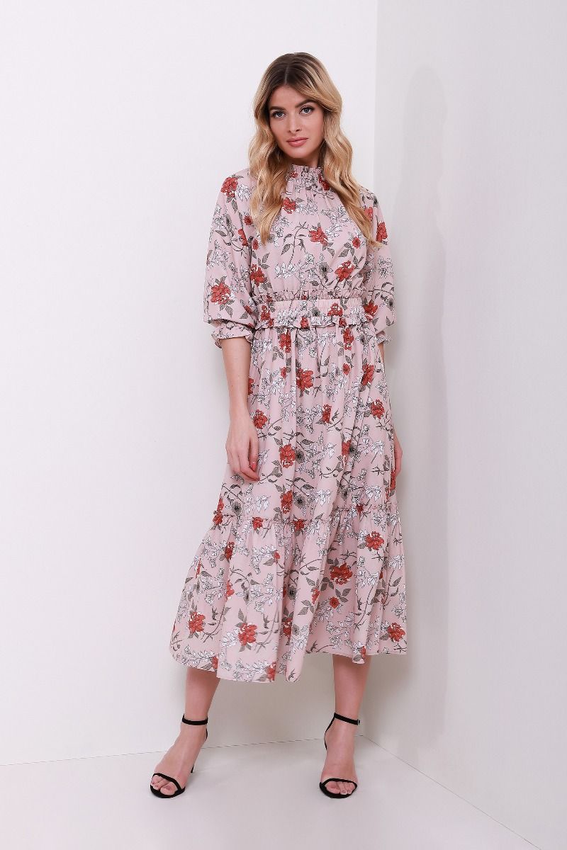 floral high neck dress