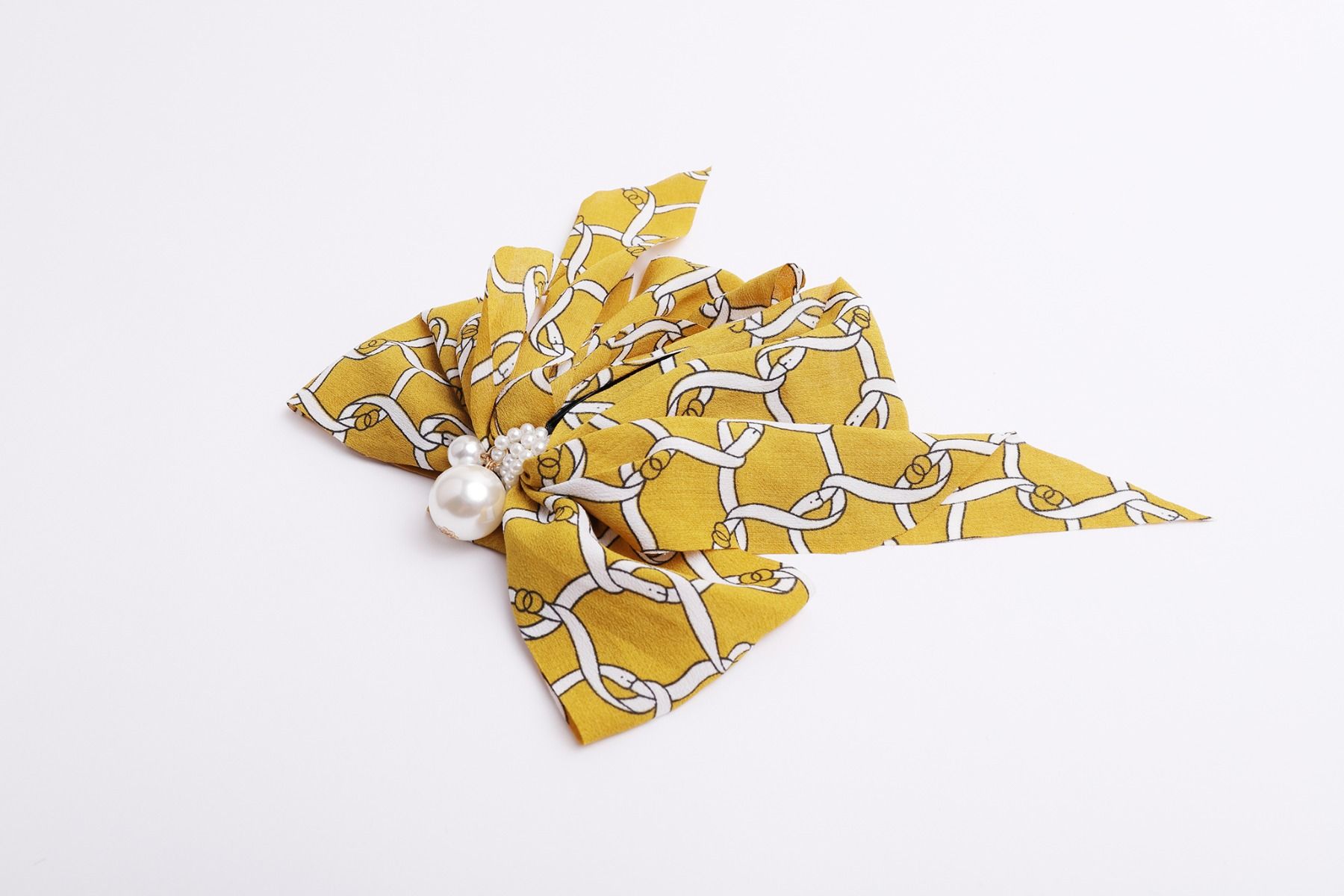 Printed bow hair clip