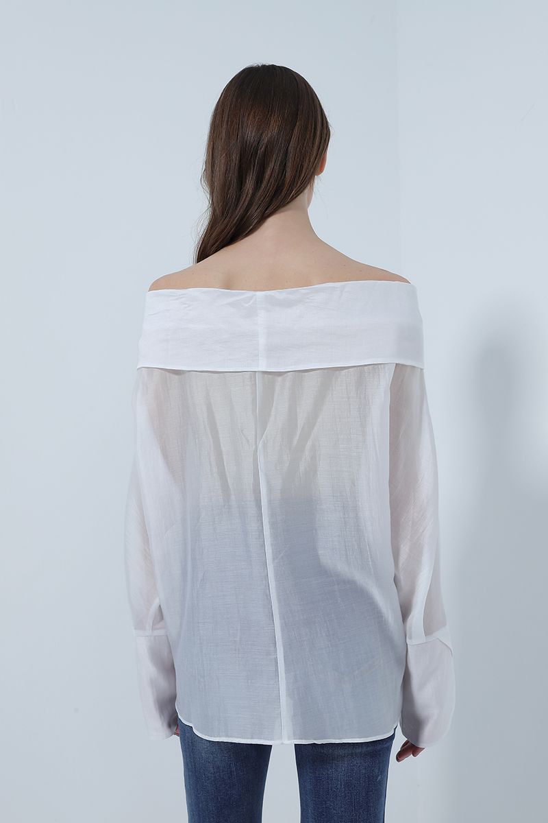 off-shoulder shirt