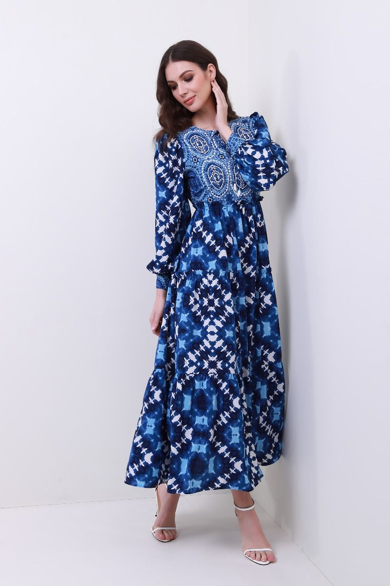 Overlay print kaftan