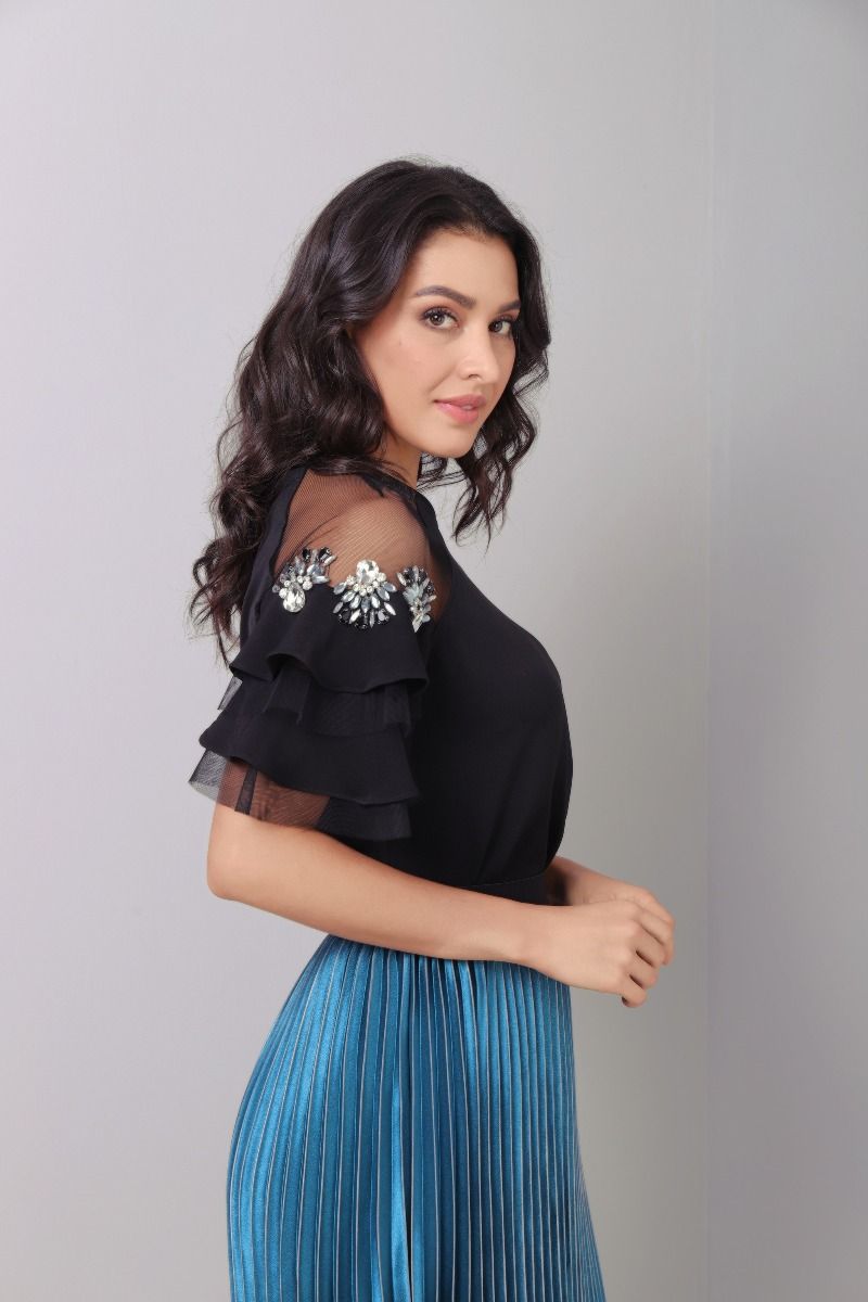 Tulle Sleeves Top