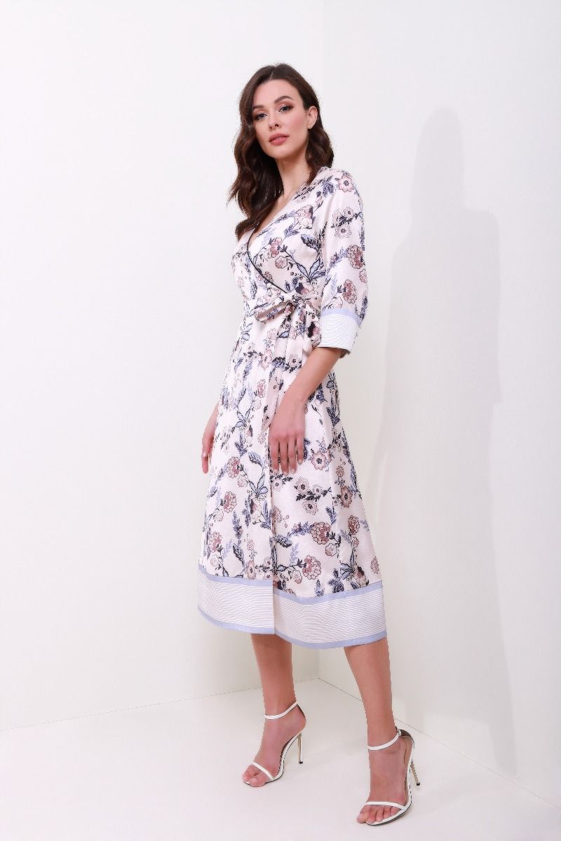 Mat satin floral dress