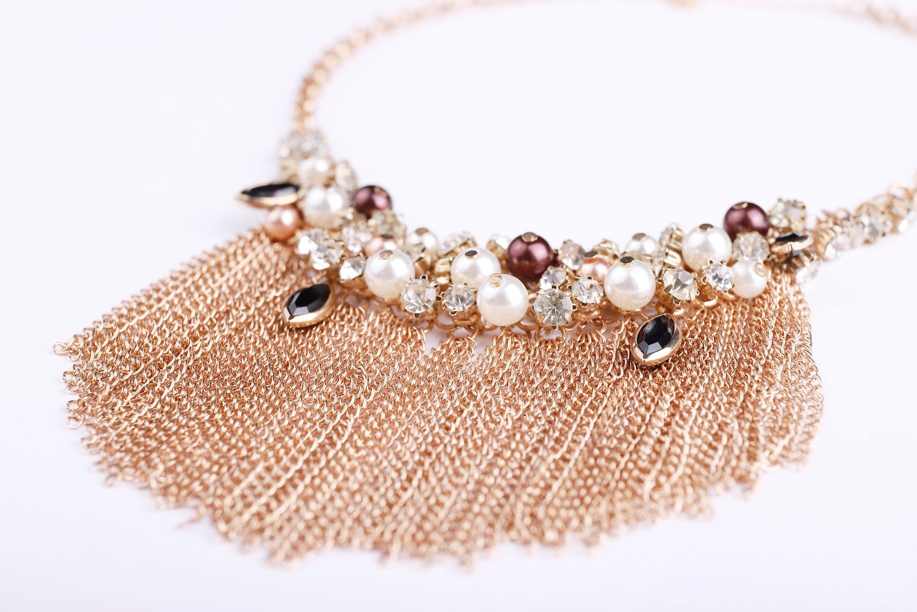 gold fringe necklace