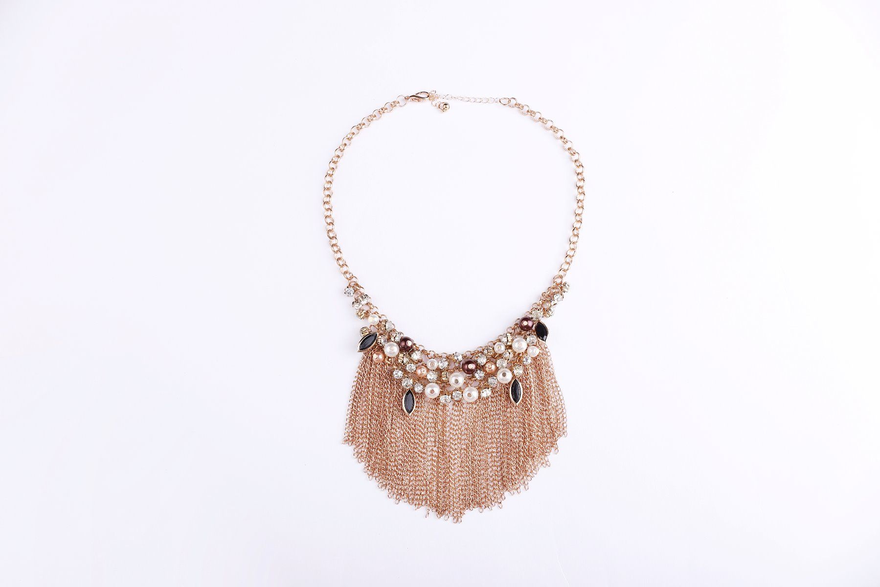 gold fringe necklace