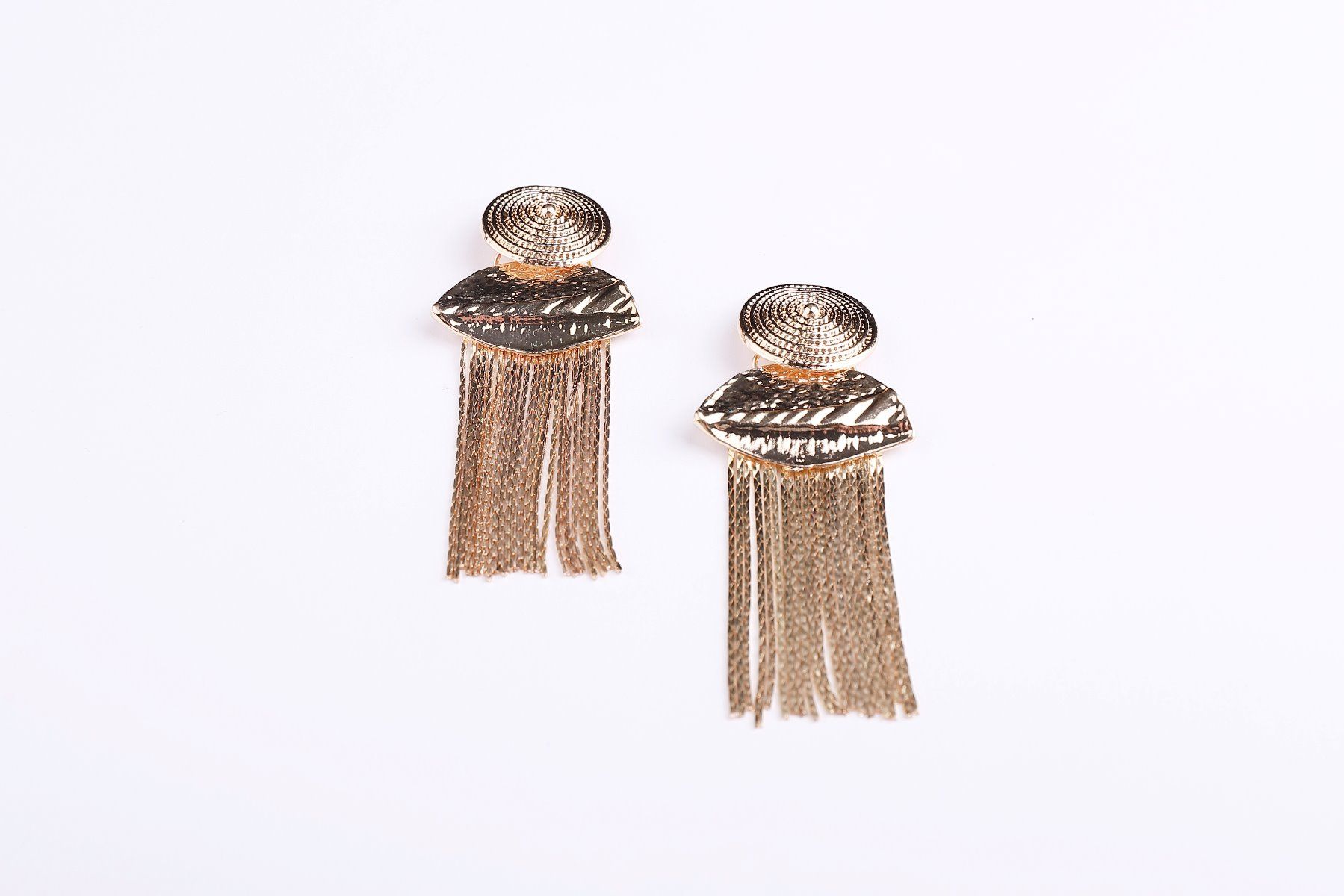 golden fringe earring