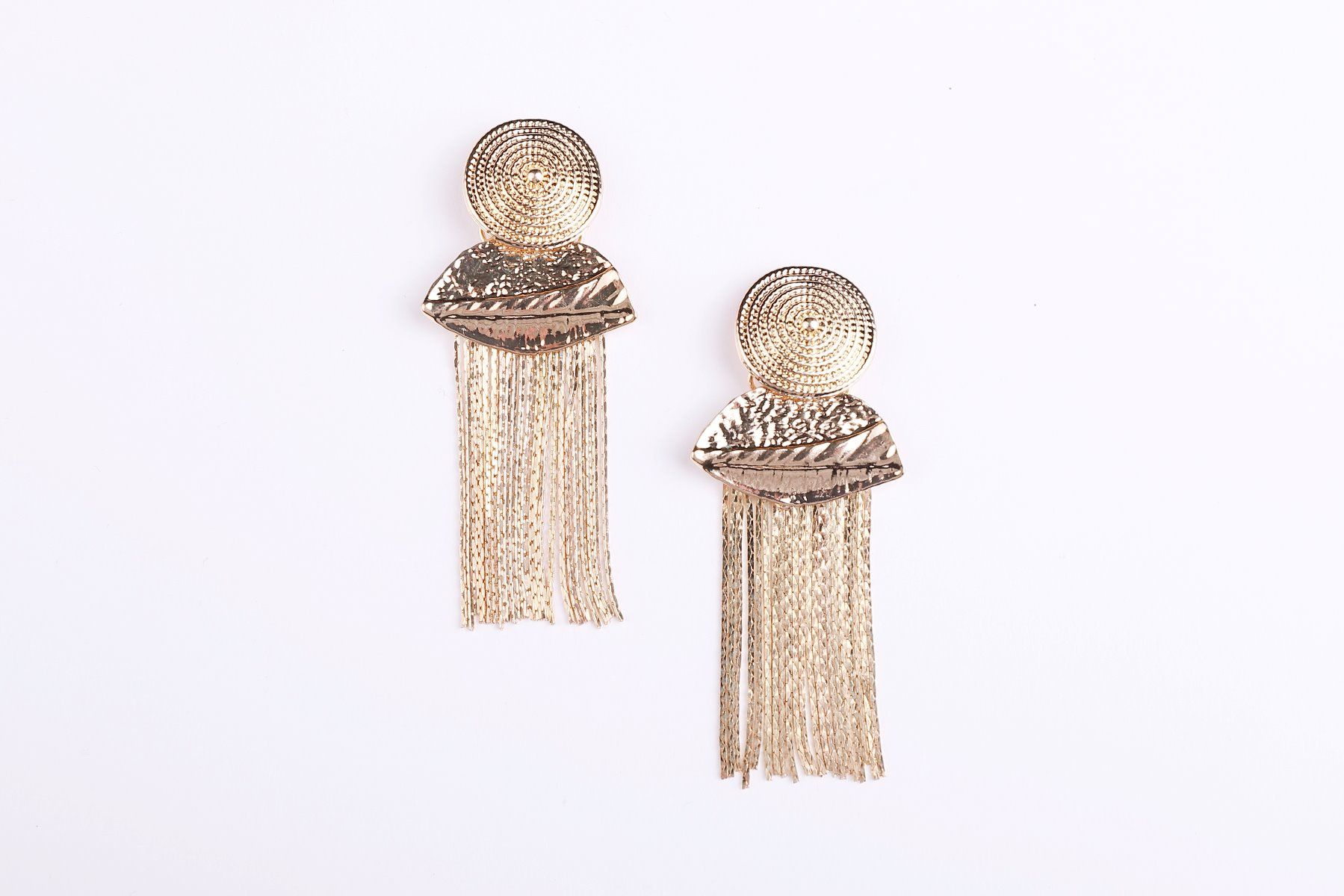 golden fringe earring