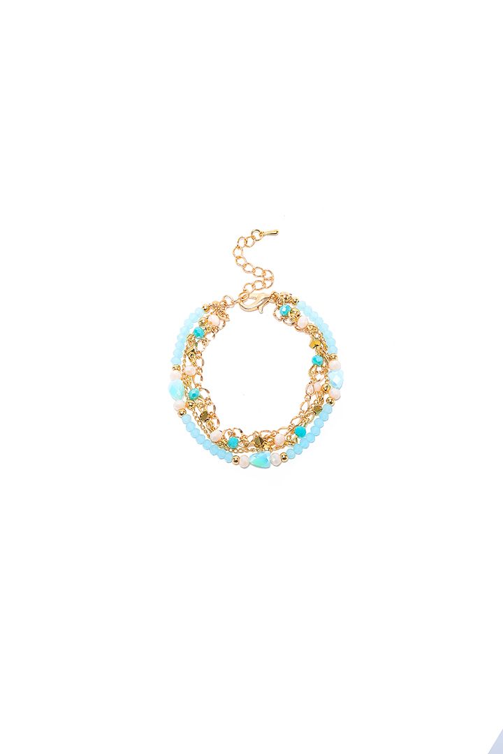 Gold and blue tone bracelet set