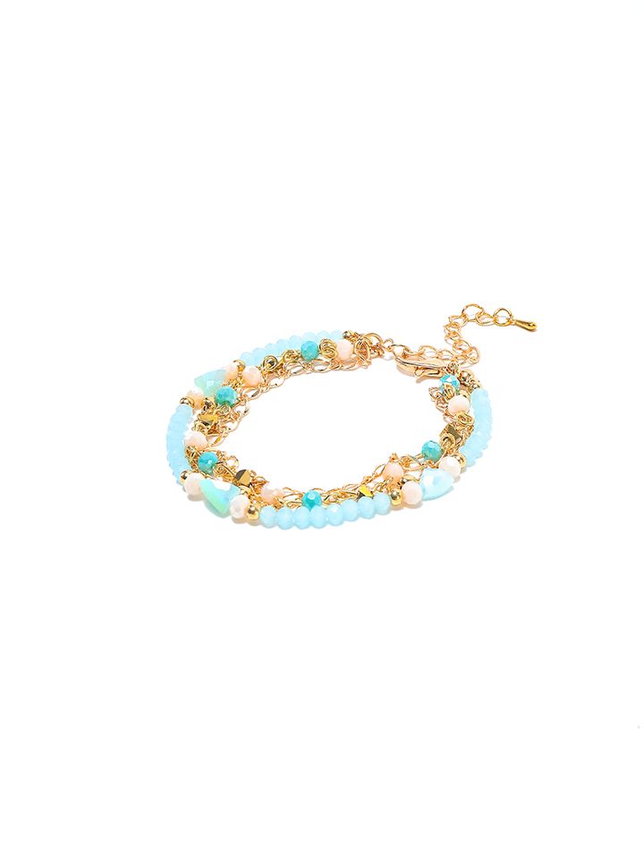 Gold and blue tone bracelet set