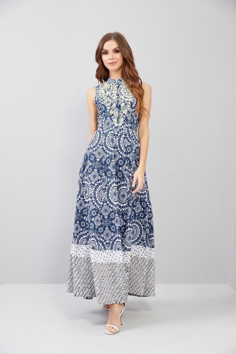 Printed Sleeveless Kaftan