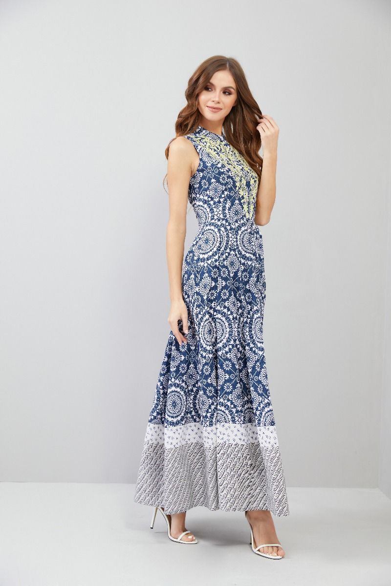 Printed Sleeveless Kaftan