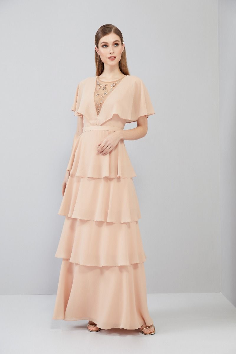 Ruffle Tiered Long Dress