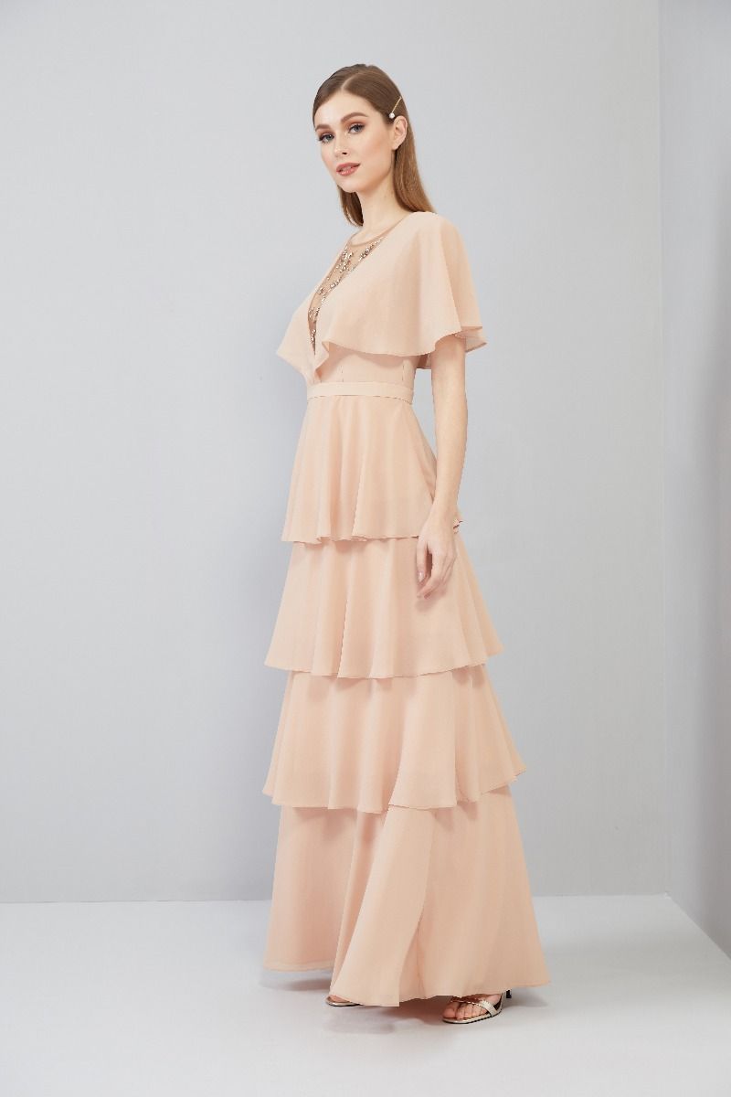 Ruffle Tiered Long Dress