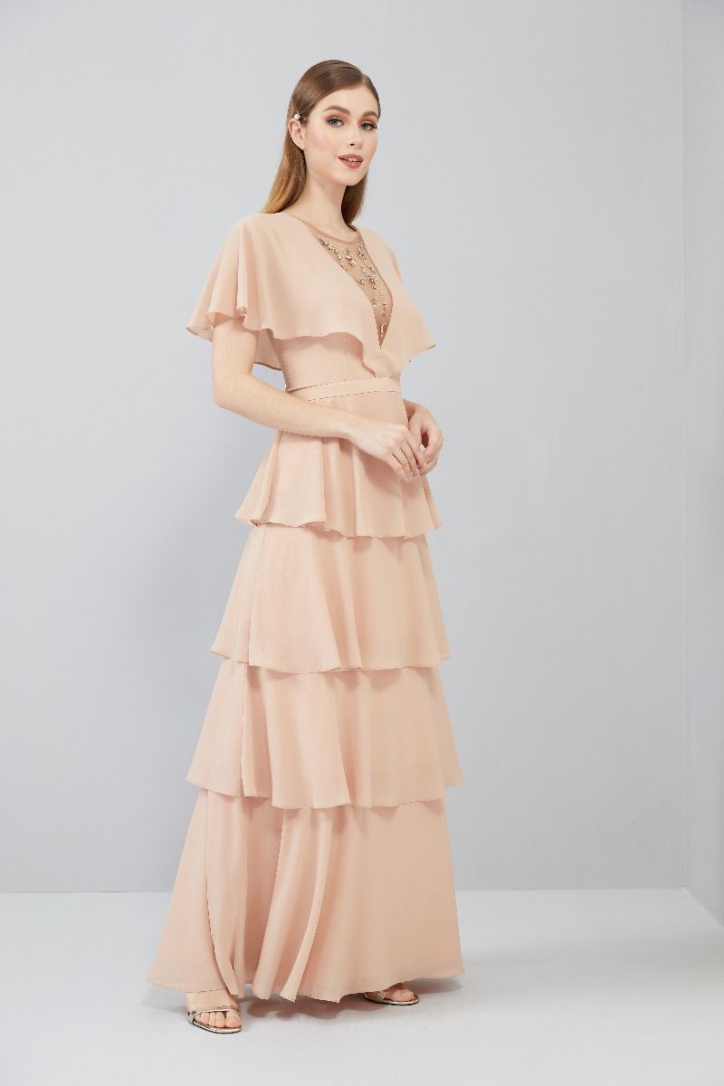 Ruffle Tiered Long Dress