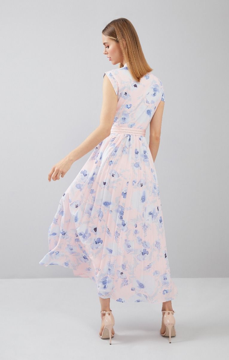 Floral Print Pleated Dress