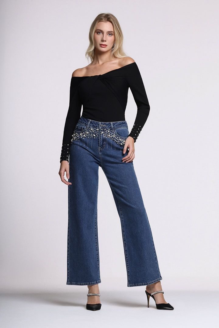 Fringe embellishments jeans